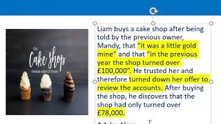 How to apply misrepresentation Liam cupcake scenario [upl. by Lisabet987]