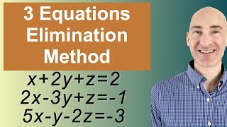 Solving Systems of 3 Equations Elimination [upl. by Amor]