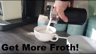 How to Get More Froth from Your Nespresso Coffee Aeroccino  Nespresso tips and help [upl. by Rimat]