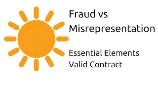 Fraud vs Misrepresentation  Other Essential Elements of a Valid Contract  CA CPT  CS amp CMA [upl. by Arimay913]